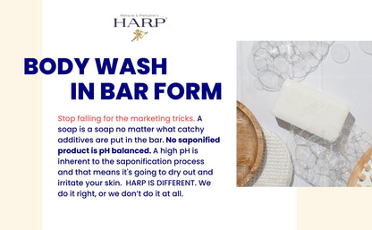 HARP Anti-Aging Body Wash Bar with Retinol – Fragrance Free & pH-Balanced Syndet (3-5oz)