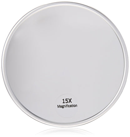 Harry D Koenig & Co 15x Magnification Mirror with Suction Cup – Round 5 Inch