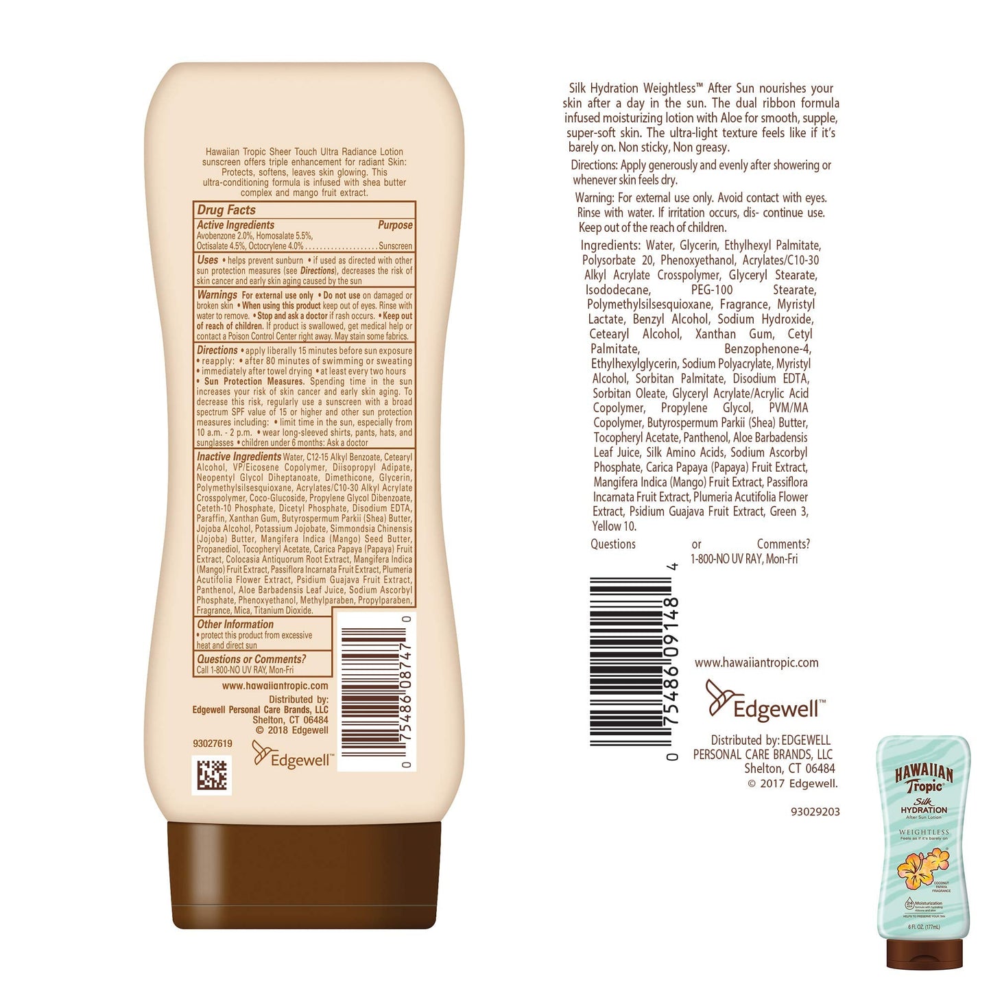 Hawaiian Tropic SPF 30 Sunscreen & After Sun Pack – 8oz Sheer Touch + 6oz Silk Hydration