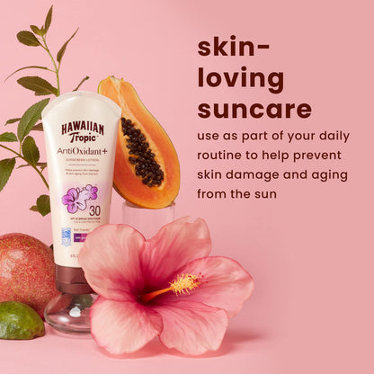 Hawaiian Tropic Skin Defense SPF 30 Sunscreen Lotion – Green Tea Extract, 6oz