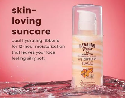 Hawaiian Tropic Weightless Hydration Facial Sunscreen SPF 30 – 2 Pack, 1.7oz