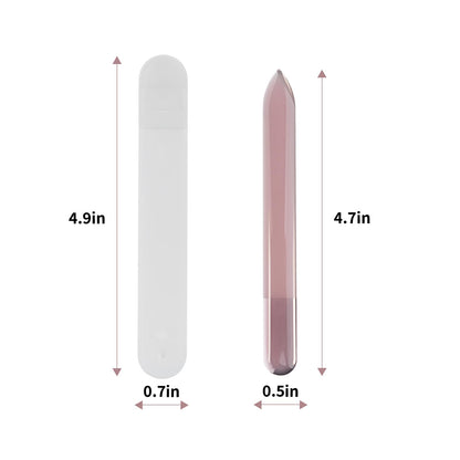 HAWATOUR Nano Glass Nail File with Case | 5-Piece Etched Set