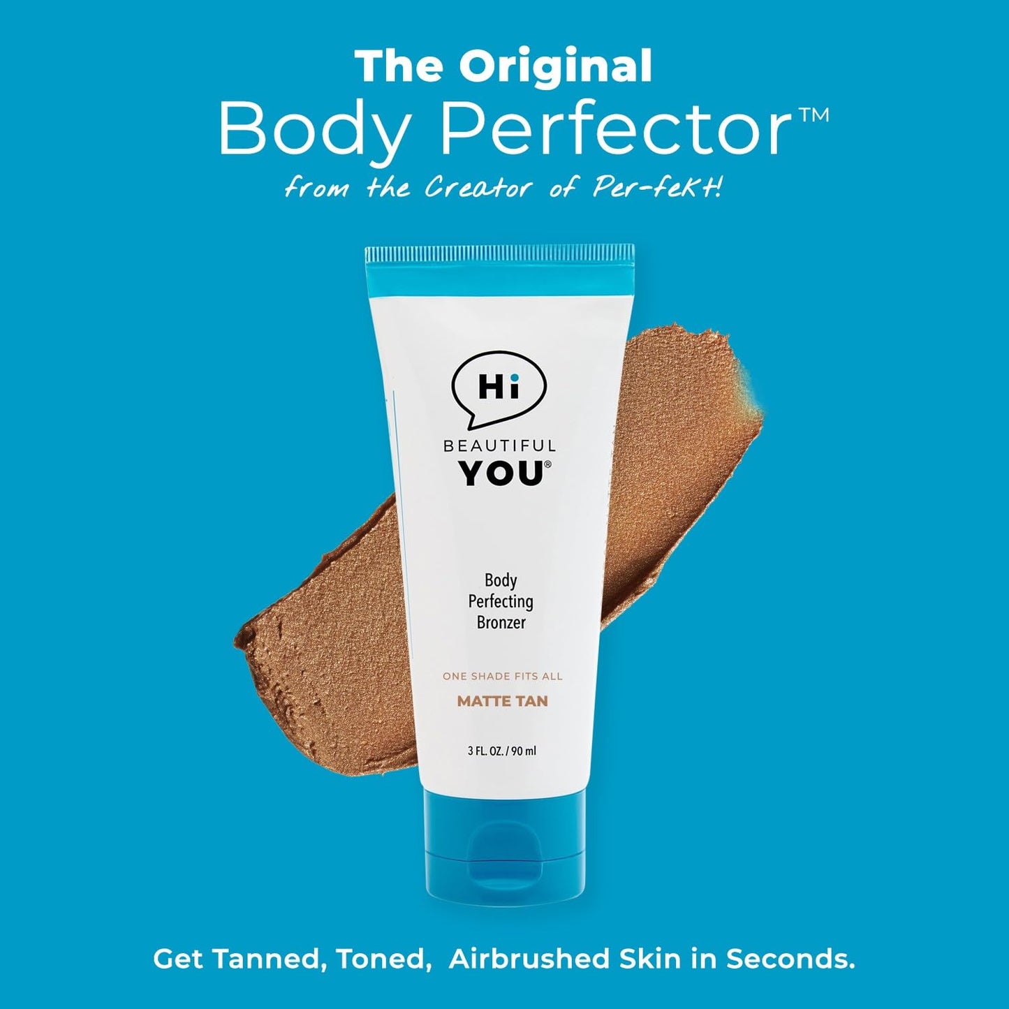 BE YOU BODY by HBY | Body Perfecting Bronzer – Instant Sunless Glow, Transfer- and Sweat-Resistant