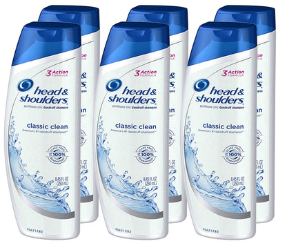 Head & Shoulders Classic Clean Anti-Dandruff Shampoo – 8.45 fl oz x6 (50.7 fl oz Total)