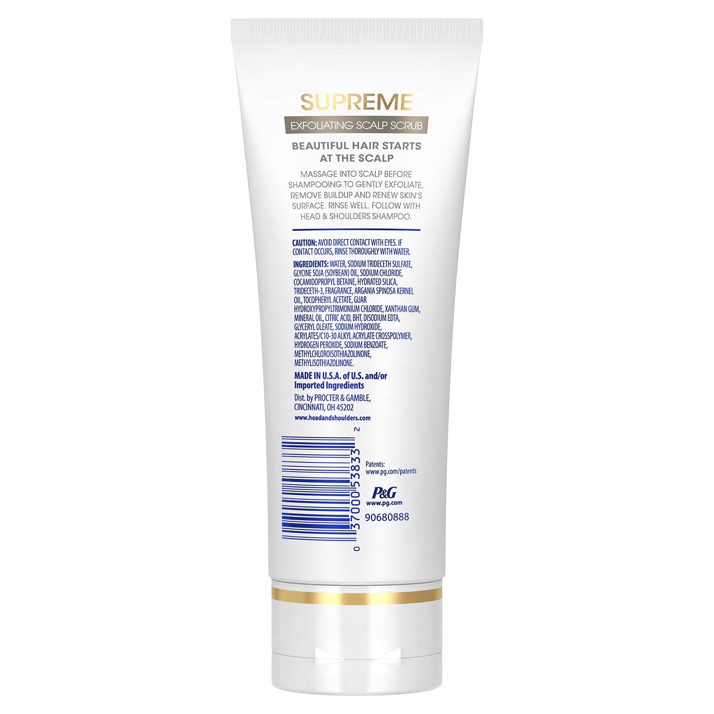 Head & Shoulders Supreme Exfoliating Scalp Scrub – Argan Oil & Vitamin E, 3.3 oz