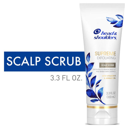 Head & Shoulders Supreme Exfoliating Scalp Scrub – Argan Oil & Vitamin E, 3.3 oz