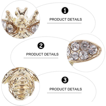 Healeved Bee Nail Charms 3D Alloy – Retro Nail Art Accessories for Acrylic & Natural Nails