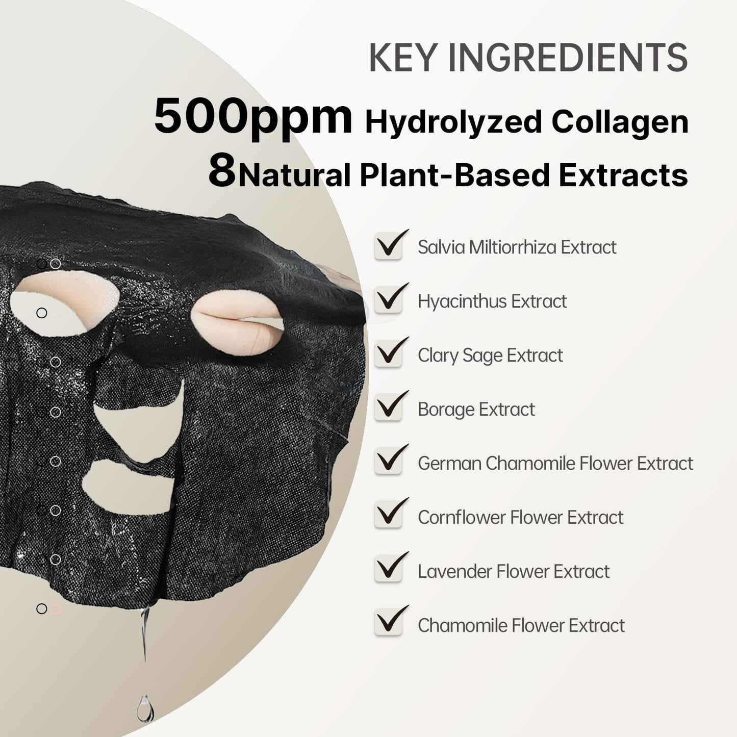 HEALOINE Deep Collagen Mask with Hyaluronic Acid – Overnight Firming, 500ppm Collagen, 30g x10