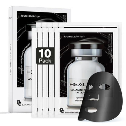 HEALOINE Deep Collagen Mask with Hyaluronic Acid – Overnight Firming, 500ppm Collagen, 30g x10