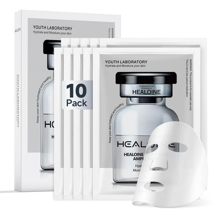 HEALOINE Hyaluronic Acid Face Mask with Niacinamide – Overnight Hydration & Even Skin Tone (10 x 30g)