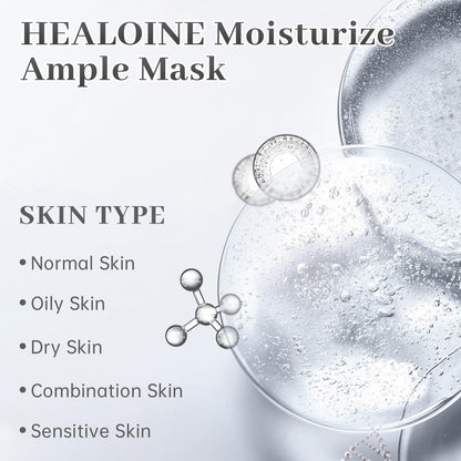 HEALOINE Hyaluronic Acid Face Mask with Niacinamide – Overnight Hydration & Even Skin Tone (10 x 30g)