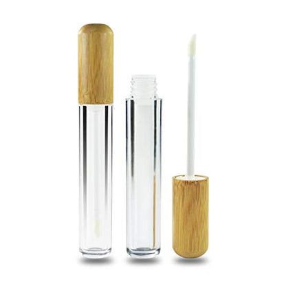 Healthcom 6-Pack Bamboo Lip Gloss Tubes (6ml) – Refillable DIY Lip Gloss Containers with Wand