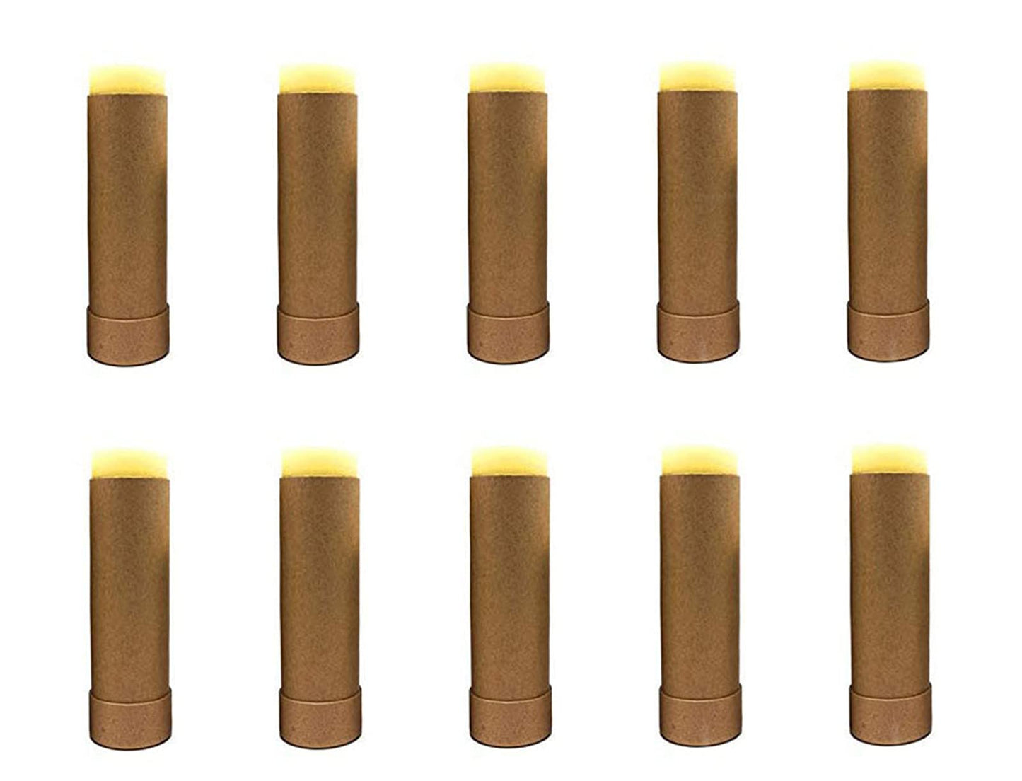 Healthcom 10-Pack 2oz Paperboard Lip Balm Tubes – Refillable DIY Lip Gloss Containers (Brown)