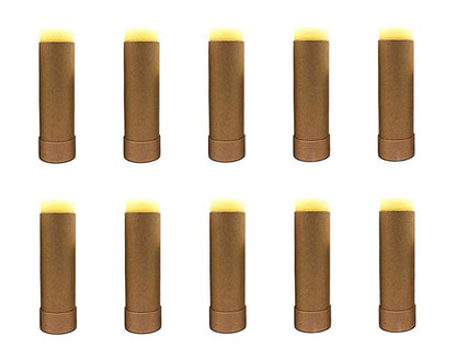 Healthcom 10-Pack 2oz Paperboard Lip Balm Tubes – Refillable DIY Lip Gloss Containers (Brown)