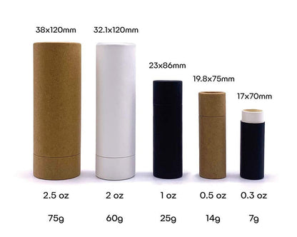 Healthcom 10-Pack 2oz Paperboard Lip Balm Tubes – Refillable DIY Lip Gloss Containers (Brown)