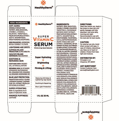 HealthyDerm Super Vitamin C Serum for Women Over 70 – Pack of 3 | Niacinamide, Hyaluronic Acid, Peptides, Bakuchiol, Vitamin E