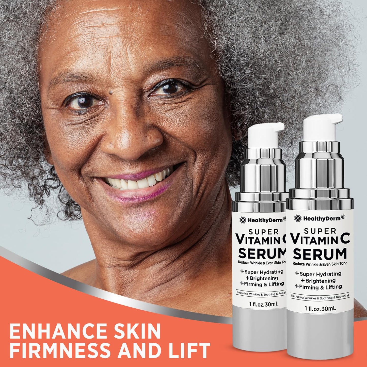 HealthyDerm Super Vitamin C Serum for Mature Skin (Pack of 2) – Hydration, Lifting & Brightening