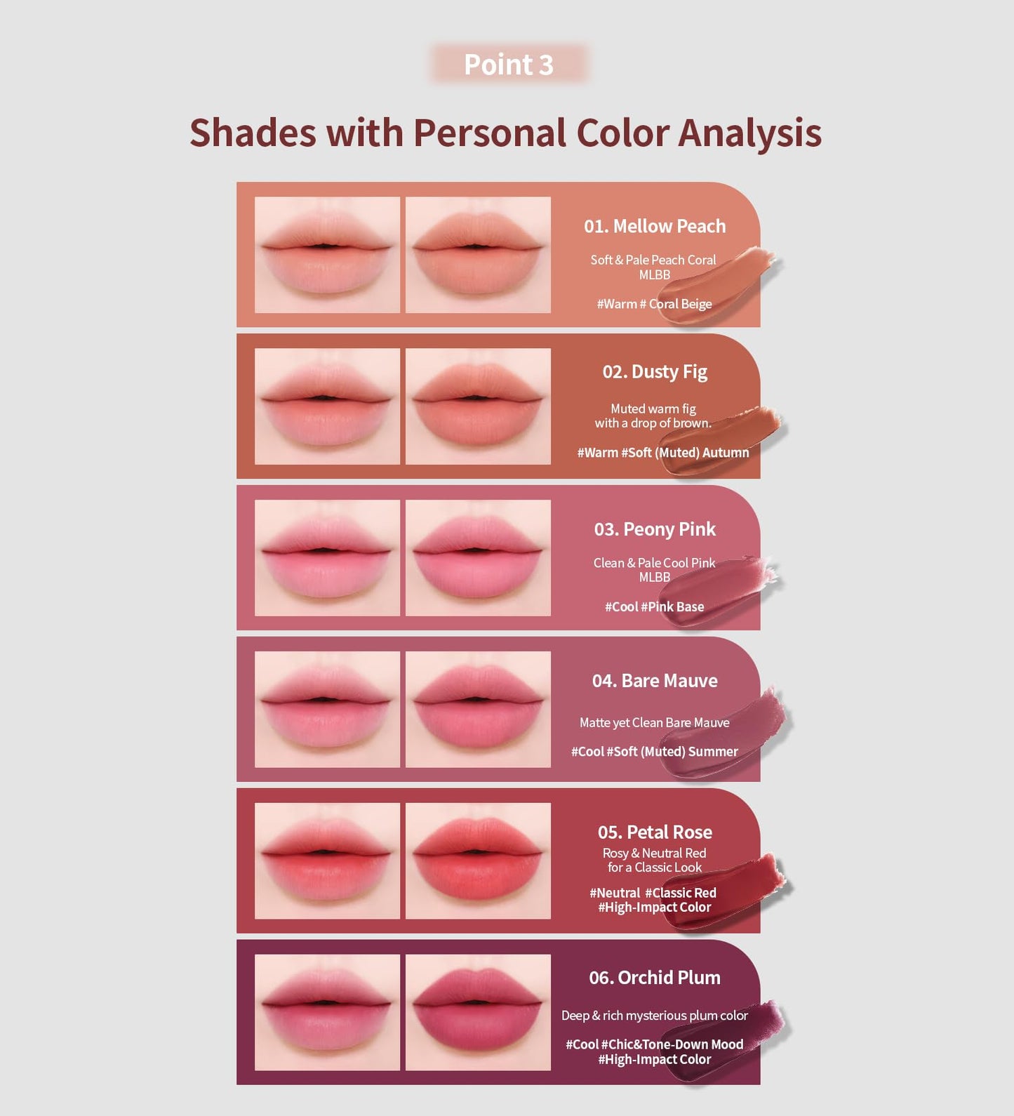Heart Percent Dote On Mood Blurry Fog Tint Orchid Plum #06 – Velvet Vegan Lip Stains with Personal Color Analysis