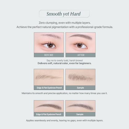 Heart Percent Dote On Mood Edge & Flat Brow Pencil Retractable Definer with Built-in Shaper Spoolie D1 Classic Brown