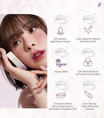 Heart Percent Dote On Mood Glow Tint Peach Coral – Hydrating Lip Stain 6.8g
