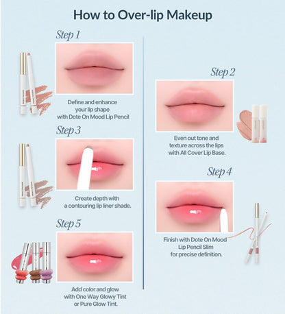Heart Percent Dote On Mood One Way Glowy Tint 11.Dawn Mauve | Lip Tint Gloss