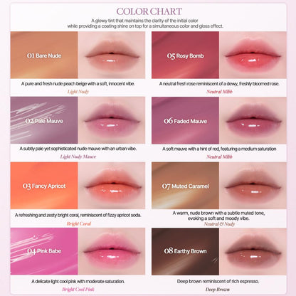 Heart Percent Dote On Mood One Way Glowy Tint 11.Dawn Mauve | Lip Tint Gloss