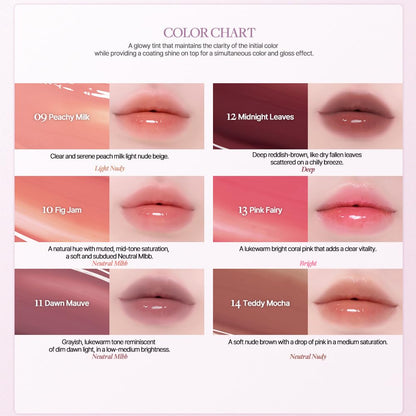 Heart Percent Dote On Mood One Way Glowy Tint 11.Dawn Mauve | Lip Tint Gloss