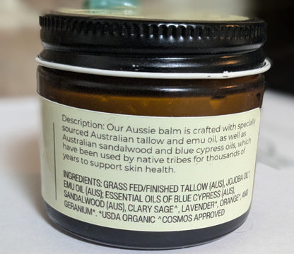 Hearth and Homestead Blue Outback Tallow Balm with Emu, Jojoba, Sandalwood & Blue Cypress — 1.3 oz