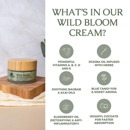 Hearth and Homestead Wild Bloom Bio-Active Tallow Face Balm with Blue Tansy – Hydration & Nourishment (0.7 oz)