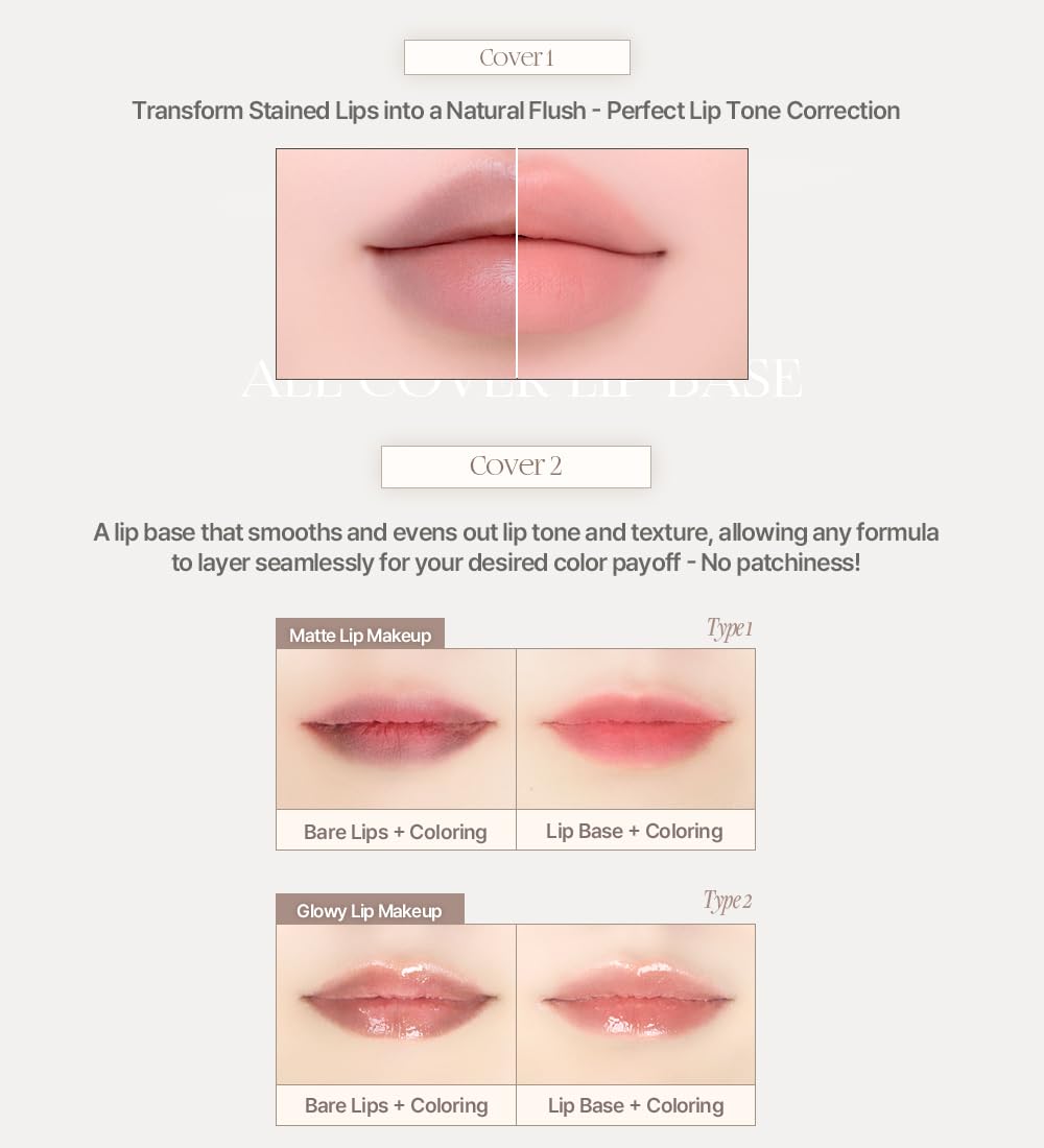 Heart Percent Dote On Mood All Cover Lip Base #07 Vanilla Beige – Lightweight Lip Tone Base
