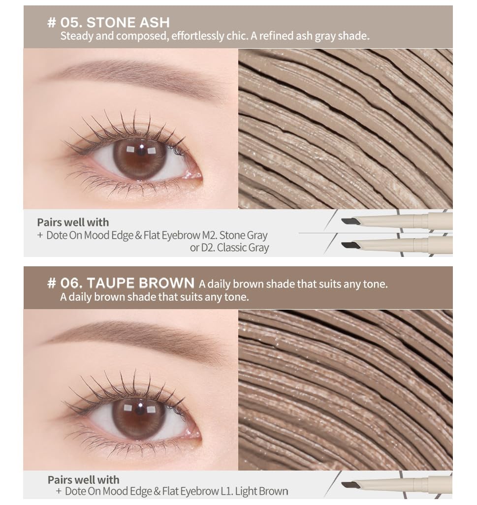 Heart Percent Dote On Mood Browcara – Waterproof, Long-Lasting Brow Color Mascara (Stone Ash 05)