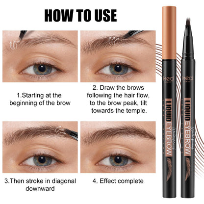 HECI BEAUTY Microblading Eyebrow Pencil – 3D Fiber Technology, Waterproof, 24HR Smudge-Proof, Dark Brown