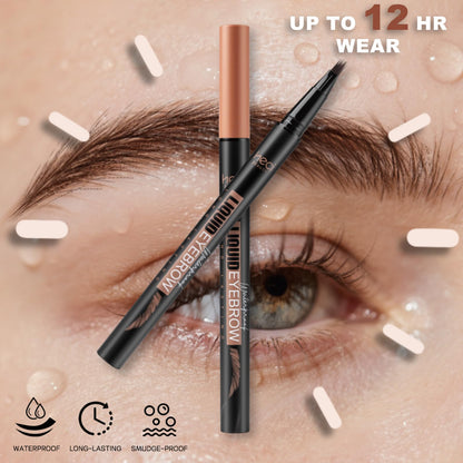 HECI BEAUTY Microblading Eyebrow Pencil – 3D Fiber Technology, Waterproof, 24HR Smudge-Proof, Dark Brown