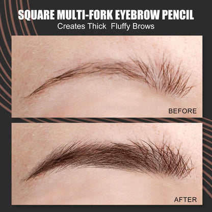 HECI BEAUTY Microblading Eyebrow Pencil – 3D Fiber Technology, Waterproof, 24HR Smudge-Proof, Dark Brown