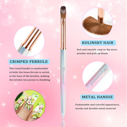 heemeei 8# Acrylic Nail Brush – 100% Kolinsky Hair, Sturdy Handle