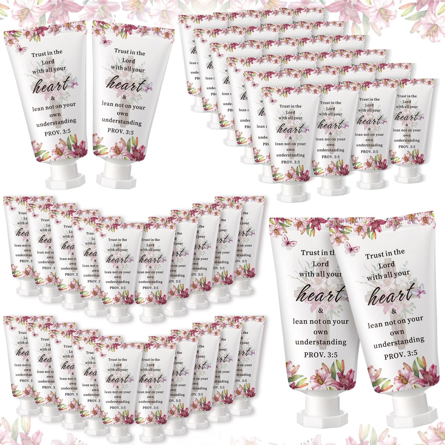 Heigble 50 Pack Christian Hand Cream – Bible Gift Set for Women, Travel-Ready Moisturizing Lotion