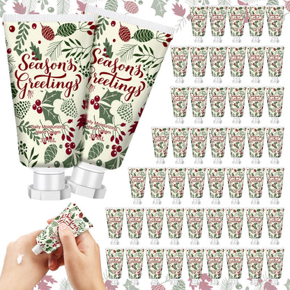 Heigble Christmas Hand Cream Gifts — 50 Pcs 1oz Travel Size with Berry & Leaves Design