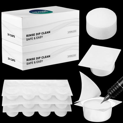 Heigble 48 Pcs Dip Foam Rinse Cups – Disposable Tattoo Ink Cleaning Caps