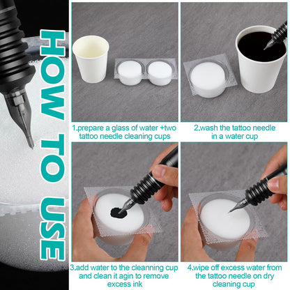 Heigble 48 Pcs Dip Foam Rinse Cups – Disposable Tattoo Ink Cleaning Caps