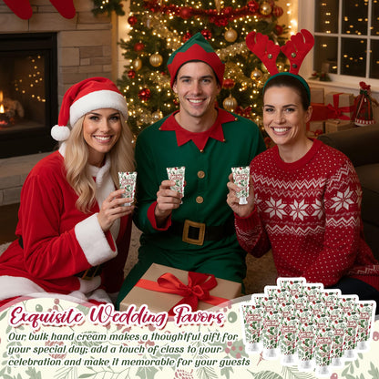 Heigble Christmas Hand Cream Gifts — 50 Pcs 1oz Travel Size with Berry & Leaves Design