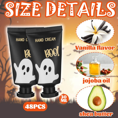 Heigble 48-Count Halloween Ghost Hand Cream Set – 30ml Travel-Size Gift Pack