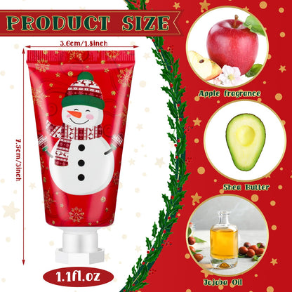 Heigble Holiday Hand Cream Set — 30 Travel-Size Moisturizers for Dry Skin (Snowman Gift)