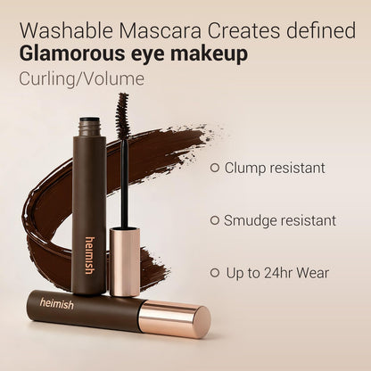 HEIMISH Dailism Smudge Stop Mascara – Volumizing & Lengthening, Waterproof Brown 0.32oz/9g
