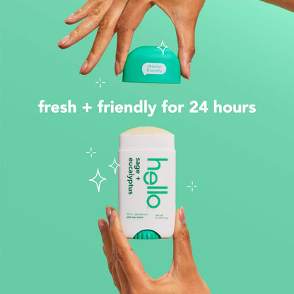 Hello Sage and Eucalyptus Aluminum Free Deodorant - 2 Pack | 24-Hour Freshness, Shea Butter, Vegan