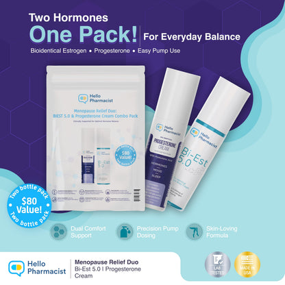 HelloPharmacist Biestro 5.0 BioIdentical Cream + Pro-G Relief Cream for Women | Pharmacist Formulated Brand | 3oz + 3oz