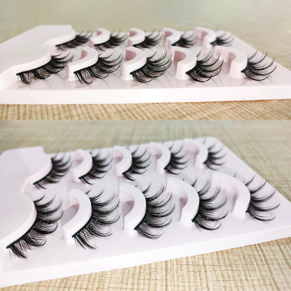 HEMERDINGO Wispy Spiky Lashes 15mm | 3D Anime Cosplay False Eyelashes, Reusable 5 Pairs