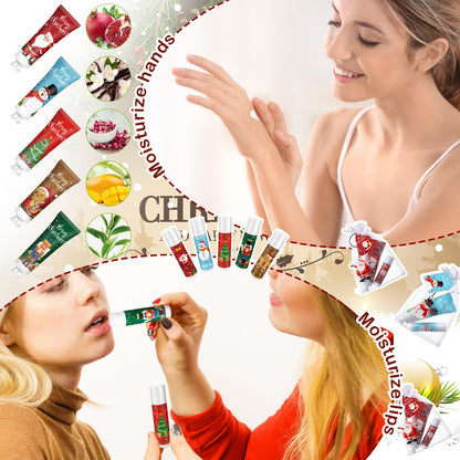 Henoyso 50 Set Christmas Hand Cream & Lip Balm Gift Set – Bulk Holiday Favors