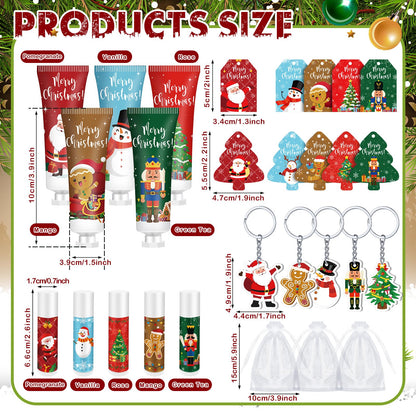 Henoyso 50 Set Christmas Hand Cream & Lip Balm Gift Set – Bulk Holiday Favors