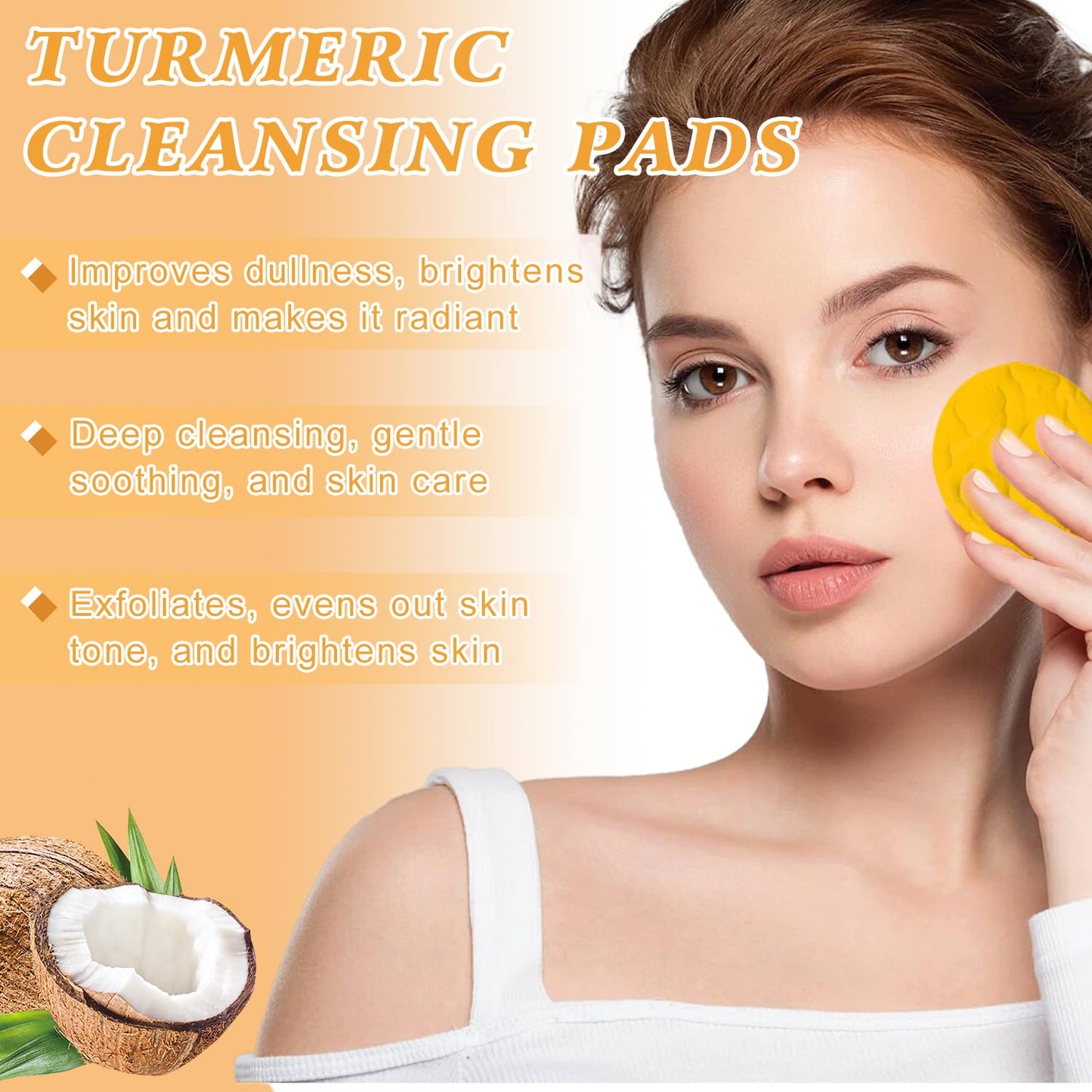 HEPANIO Turmeric Wash & Care 4-Piece Set | Facial Cleanser, Exfoliating Pads & Soap