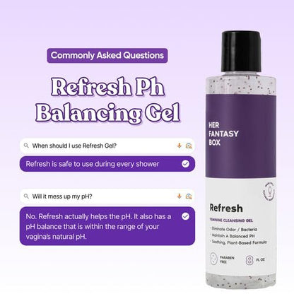 Her Fantasy Box Refresh pH Balancing Shower Gel – Natural Feminine Hygiene, 8 oz